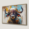 Vibrant Buffalo Portrait Bohemian Canvas Print