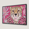Vibrant Cheetah Pink Canvas Print with Quirky Animal Art