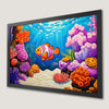 Vibrant Coral Reef Art Poster with Tropical Fish