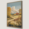 Vibrant Countryside Barn Mountain Landscape Canvas Print
