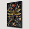 Vibrant Dragonfly and Fantasy Floral Canvas Print Art