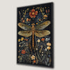 Vibrant Dragonfly Botanical Framed Canvas Print Decor