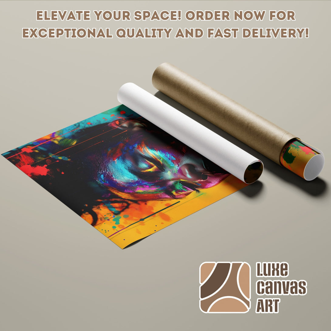 Abstract art poster roll with vibrant colors. Elevate your space with this stunning wall art. Order your Poster today!