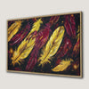 Vibrant Feather Artwork Canvas Print with Boho Chic Design