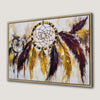 Vibrant Feather Dreamcatcher Canvas Print Boho Decor