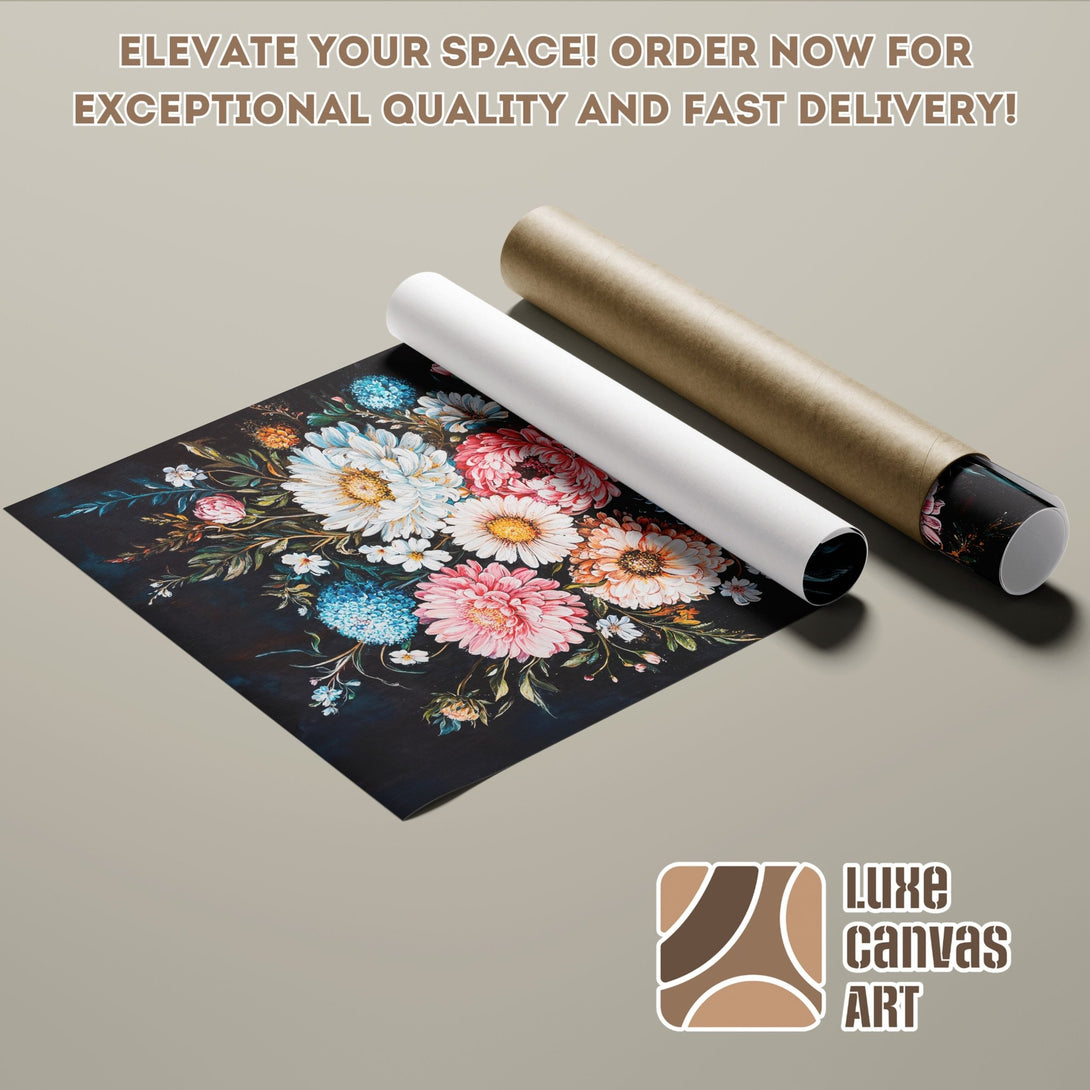 Abstract art Poster Roll featuring a blue and beige color palette, perfect for home decor. Order now!
