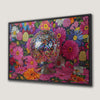 Vibrant Floral Disco Ball Canvas Print with Pink Hues