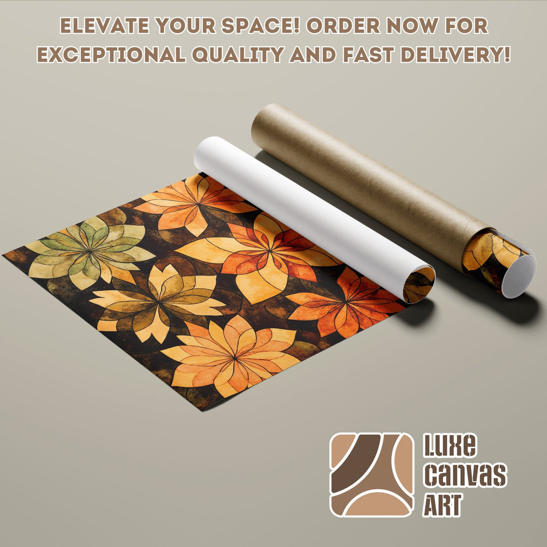 Floral Poster Roll with warm color palette. Elevate your space with our art!