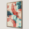 Vibrant Geometric Art Canvas Print in Coral and Teal