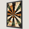 Vibrant Geometric Art Poster with Orange Accents
