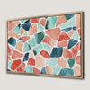 Vibrant Geometric Canvas Print with Turquoise and Orange