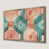 Vibrant Geometric Coral and Green Canvas Print Art