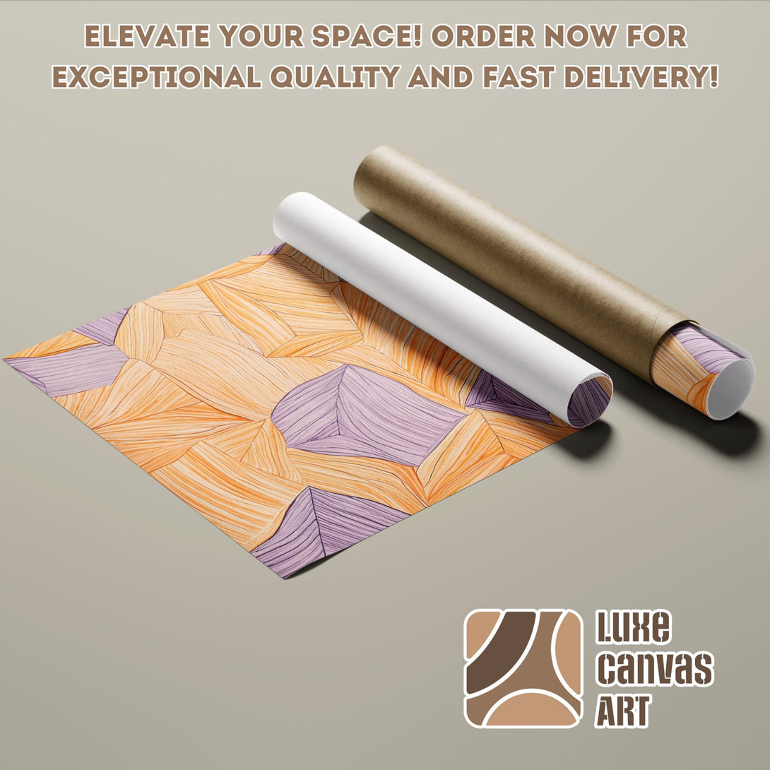 Abstract art Poster Roll in orange, purple, and brown tones. Elevate your space!