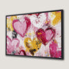 Vibrant Heart Canvas Print with Pink and Yellow Art