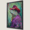 Vibrant Iguana Cowboy Art Poster for Unique Wall Decor