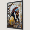 Vibrant Indian Chief Portrait Art Poster - Cultural Heritage Decor