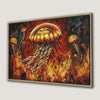 Vibrant Jellyfish Ocean Wildlife Canvas Print Framed Art