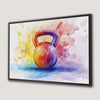 Vibrant Kettlebell Canvas Print for Home Gym Wall Art