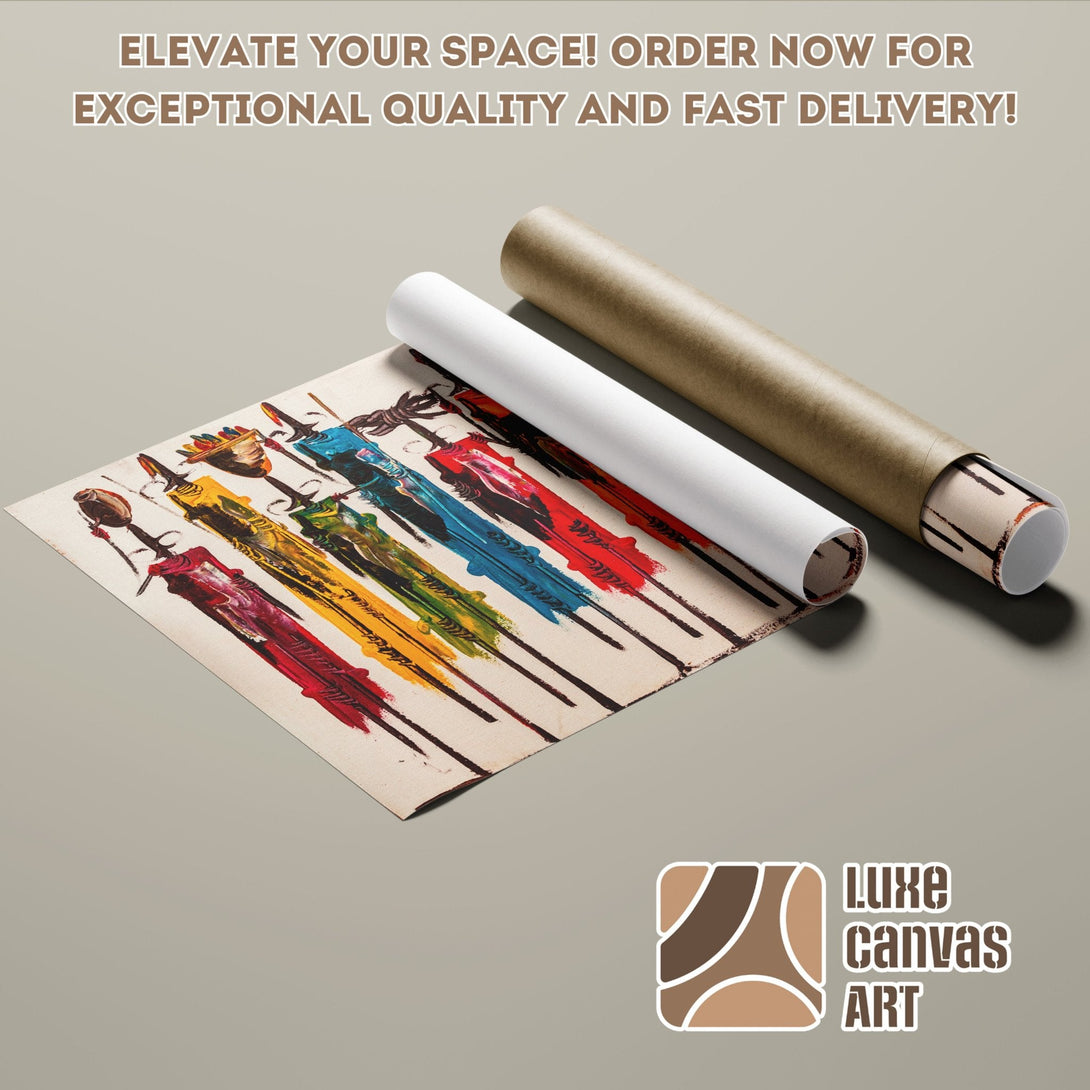 Abstract art poster roll with vibrant colors, perfect for your space. Order yours today!