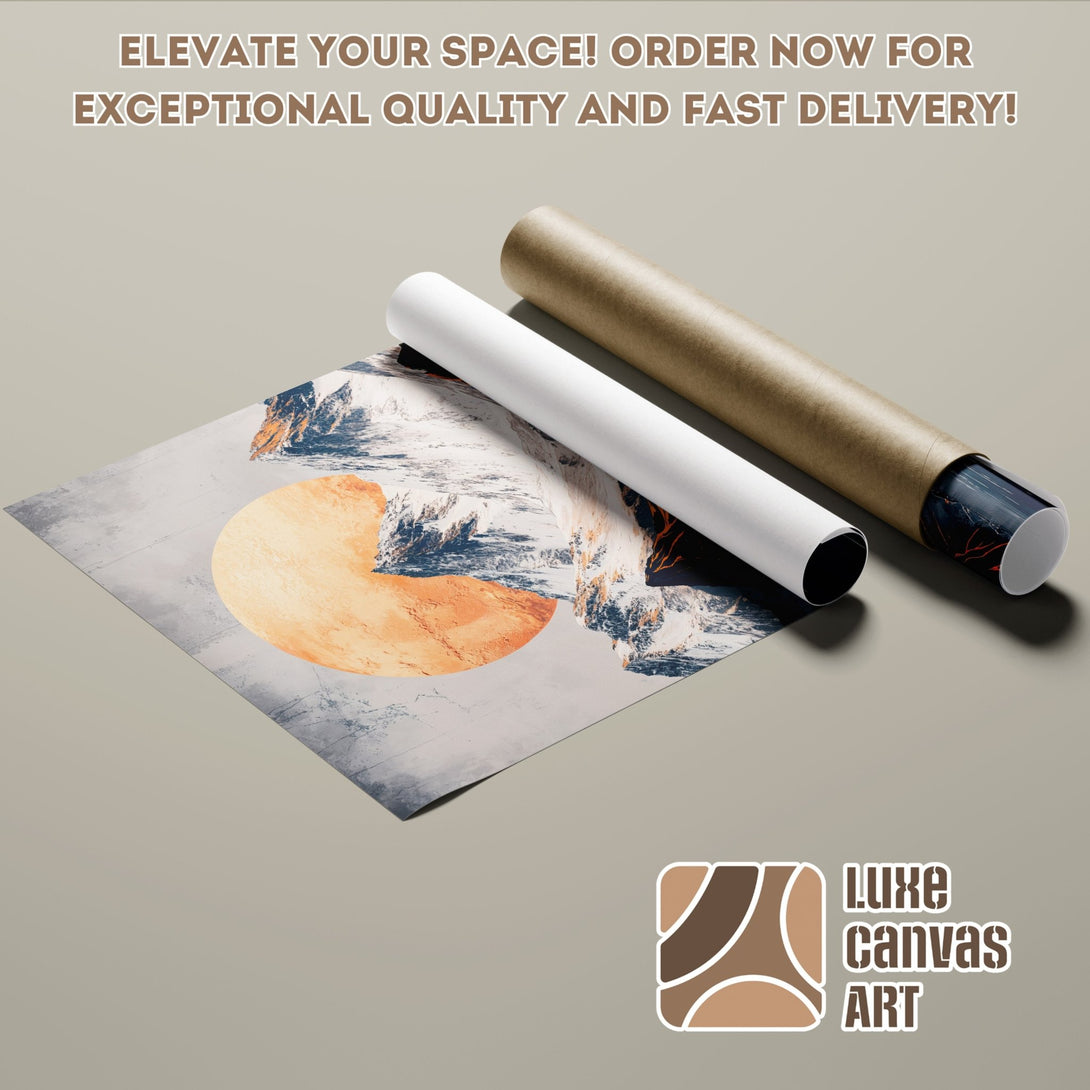 Abstract art poster roll in neutral tones. Elevate your space with this stunning poster! Order now for fast delivery.