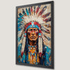 Vibrant Native American Chief Art Poster | Tribal Wall Decor