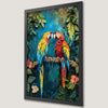 Vibrant Parrots Duo Art Poster - Tropical Bird Wall Decor