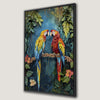 Vibrant Parrots Pair Portrait Canvas Print Wall Art
