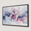 Vibrant Pastel Fluid Art Canvas Print with Floral Design