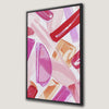 Vibrant Pink Abstract Painting Framed Canvas Print