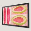 Vibrant Pink Avocado Art Poster for Kitchen Decor