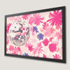 Vibrant Pink Floral Disco Art Poster for Modern Decor