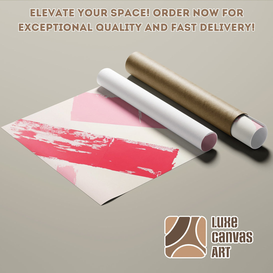 Abstract art Poster Roll in pink & red hues. Elevate your space with fast delivery!