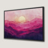 Vibrant Pink Sunset Landscape Framed Canvas Print