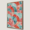 Vibrant Red and Blue Pattern Canvas Print for Office Decor