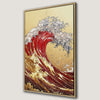 Vibrant Red and Gold Ocean Scene Canvas Print