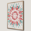 Vibrant Red and Green Leaf Motif Canvas Print for Living Room