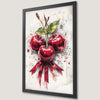 Vibrant Red Cherries Art Poster for Kitchen Decor