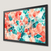 Vibrant Red, Teal, and Coral Mosaic Art Poster for Modern Decor