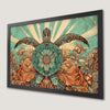 Vibrant Sea Turtle Art Poster for Coastal Decor