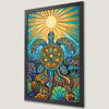 Vibrant Sea Turtle Art Poster for Marine Life Lovers