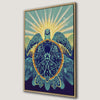 Vibrant Sea Turtle Framed Canvas Print Coastal Decor