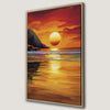 Vibrant Seascape Sunset Canvas Print with Framed Ocean Art