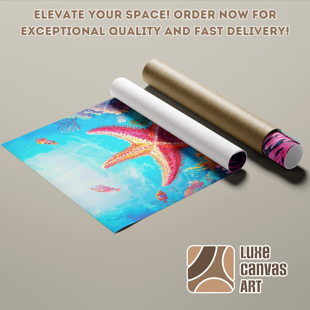 Poster Roll featuring vibrant underwater art. Enhance your space with this colorful ocean-themed poster!