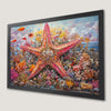 Vibrant Starfish and Coral Reef Art Poster for Ocean Decor