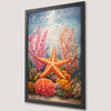 Vibrant Starfish and Coral Reef Art Poster for Ocean Lovers