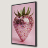 Vibrant Strawberry Art Framed Canvas Print for Kitchen