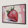 Vibrant Strawberry Art Framed Canvas Print for Kitchens