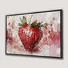 Vibrant Strawberry Painting Canvas Print for Kitchen Decor