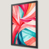 Vibrant Stripe Art Poster with Blue and Red Accents for Home