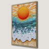 Vibrant Sunset Over Ocean Waves Framed Canvas Print